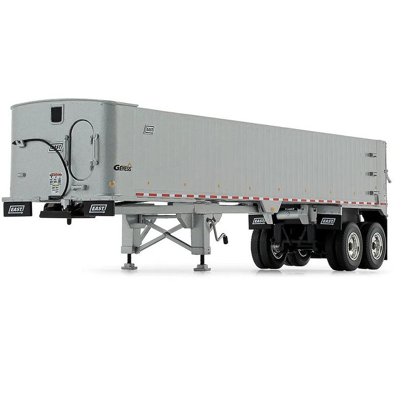 Kenworth T880 Day Cab with East Genesis End Dump Trailer Viper Red and Silver 1/50 Diecast Model by First Gear