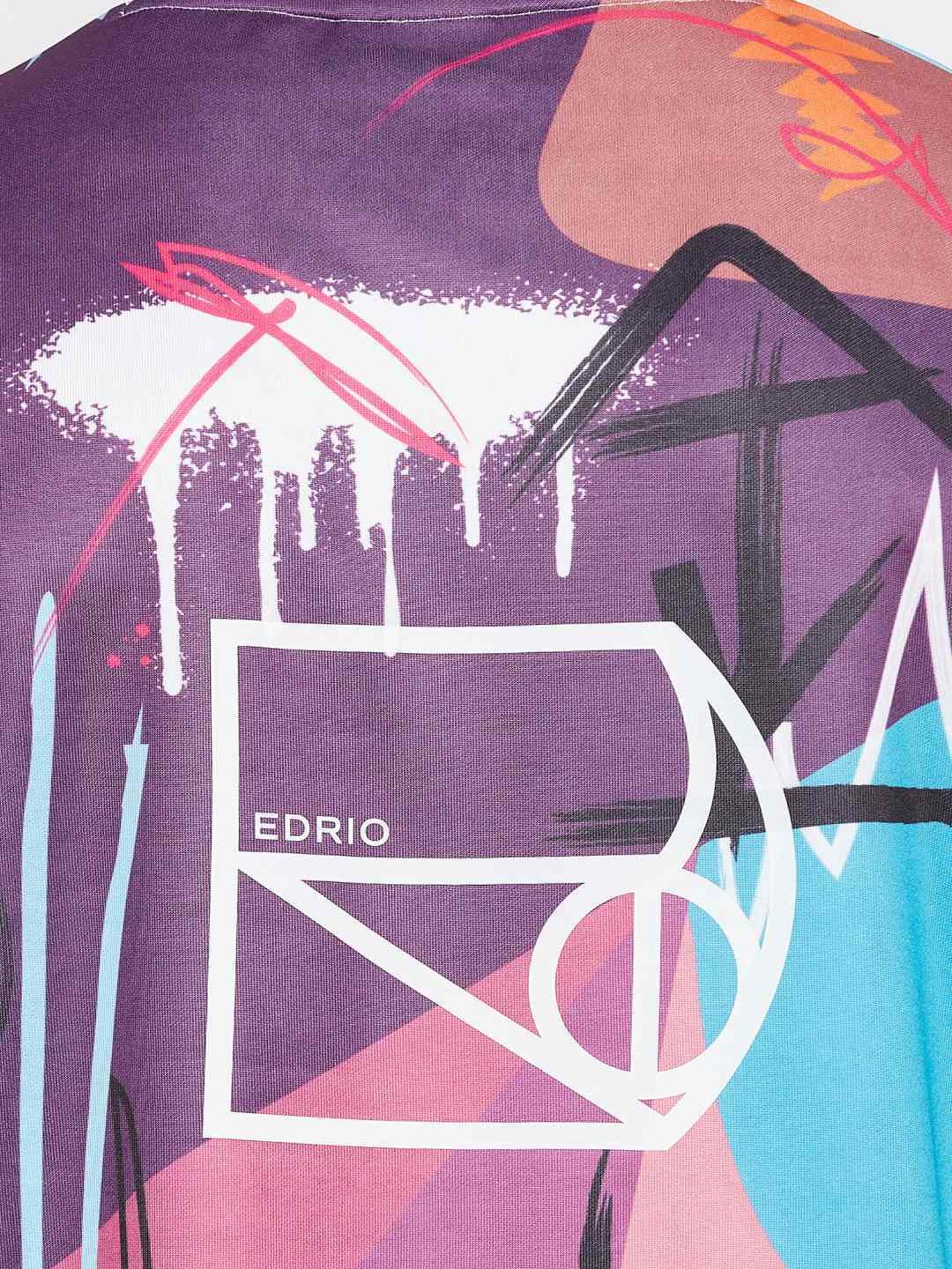 Edrio Multicolored Cotton Relaxed Fit Printed T-Shirt