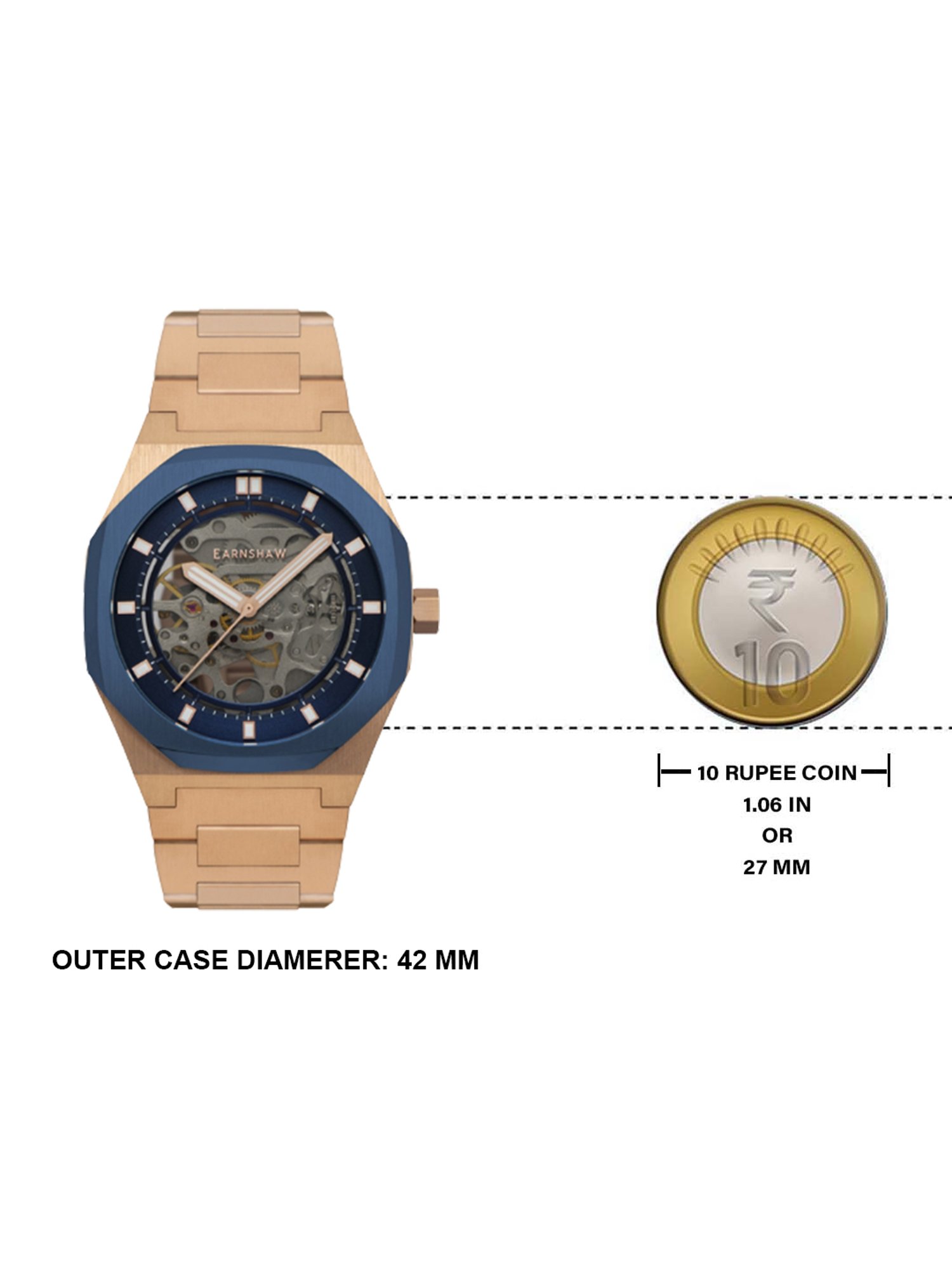 EARNSHAW ES-8142-88 Drake Skeleton Automatic Watch for Men