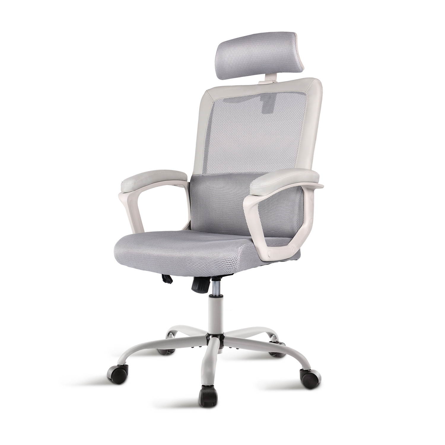 Milemont Office Chair, High Back Ergonomic Mesh Desk Office Chair with Padding Armrest and Adjustable Headrest -Gray