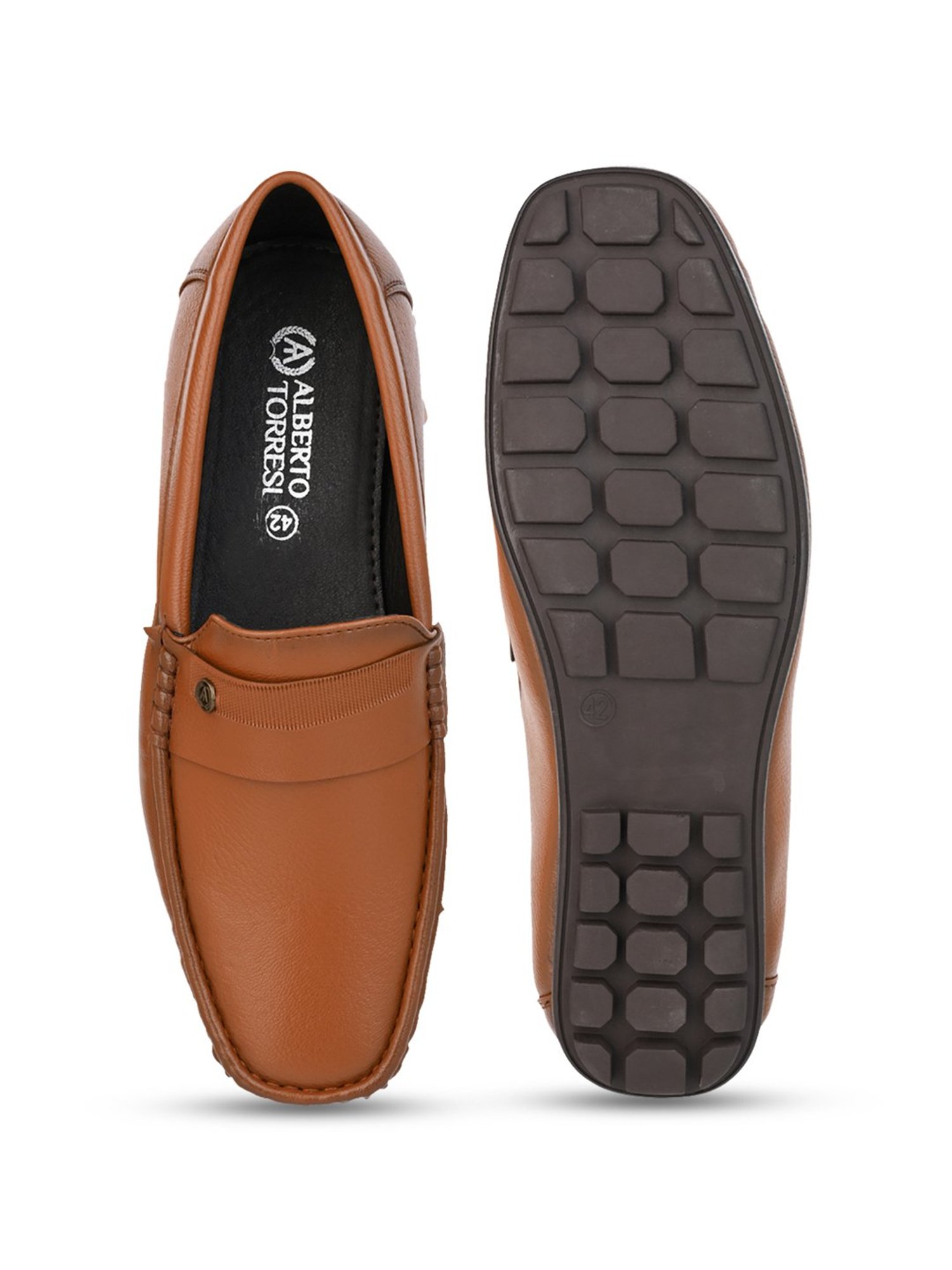 Alberto Torresi Men's Benny Broad Fit Tan Casual Loafers