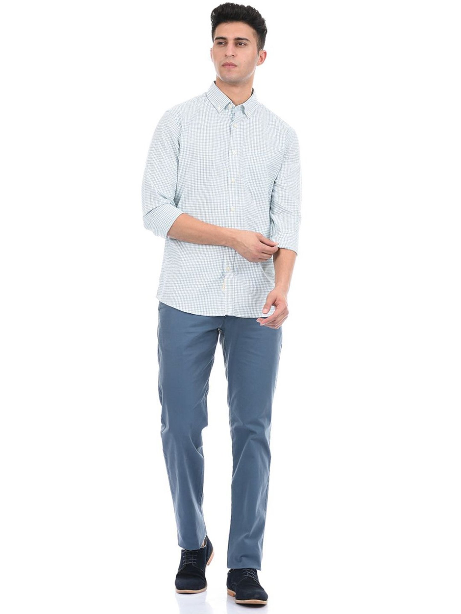 London Fog Blue Regular Fit Chinos