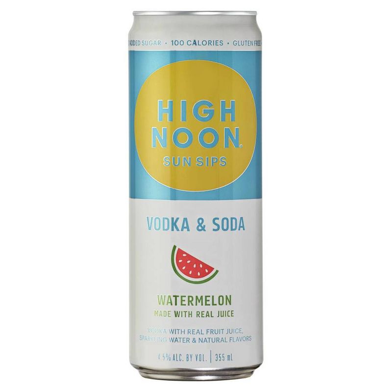 High Noon Sun Sips Watermelon Vodka & Soda - 4pk/355ml Cans