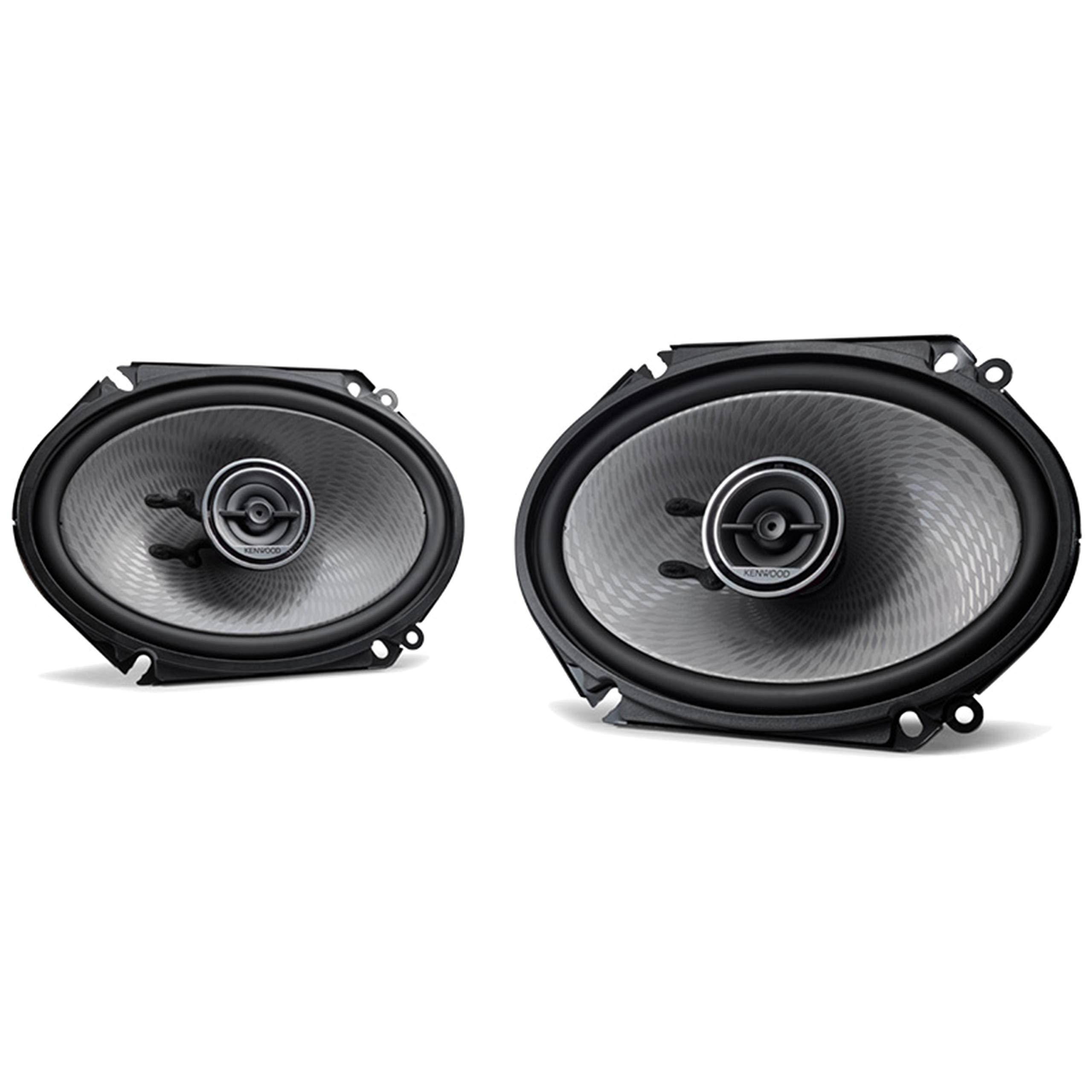 2 Pairs of Kenwood 6x8 360W 2-Way Coaxial Car Audio Speakers | (4 Speakers) + EMB Premium Headphone