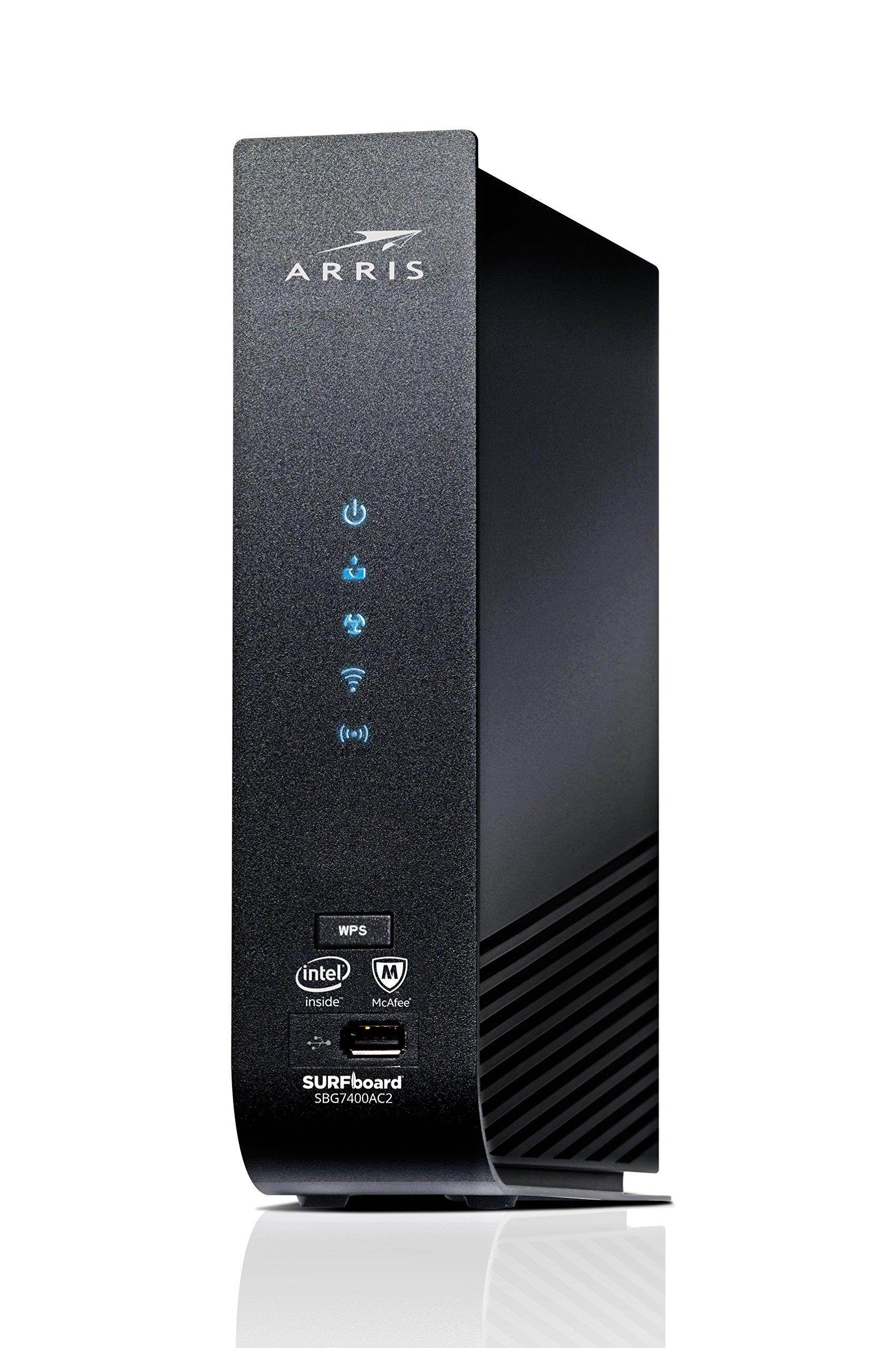 ARRIS SURFboard (24x8) DOCSIS 3.0 Cable Modem Plus AC2350 Dual Band Wi-Fi Router, approved for Cox, Spectrum, Xfinity & more (SBG7400AC2)