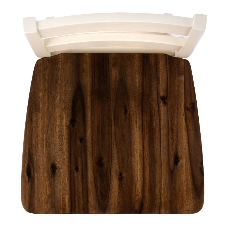 Set of 2 Izzy Counter Height Barstools White/Natural - Safavieh