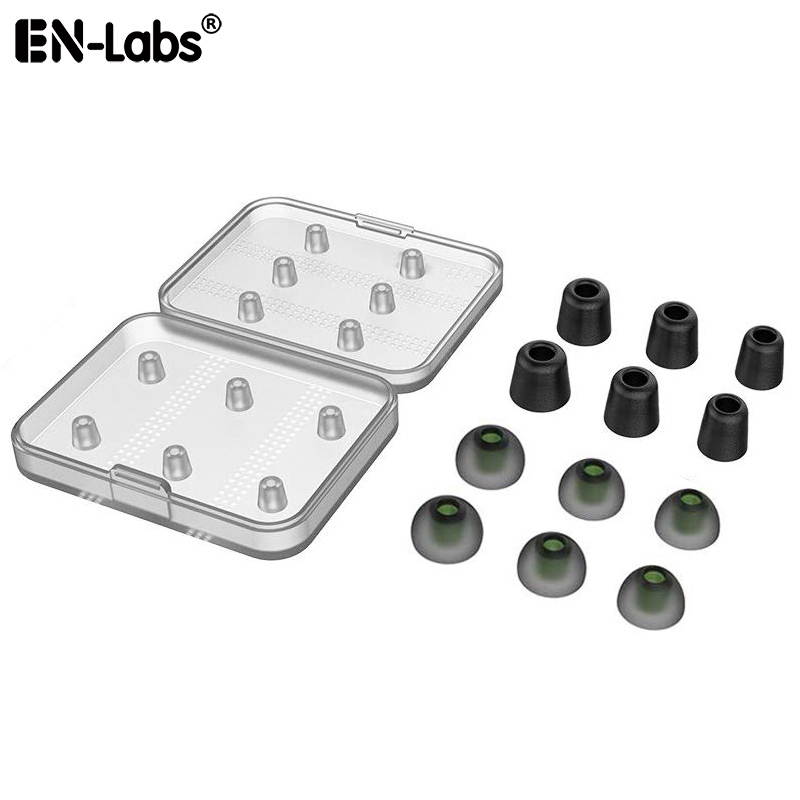 Memory Foam Earphone Tips Replacement Earbud Tips Blocking Out Ambient Noise Inner 5mm for Gaming Earphone In Ear w/ 5mm-7mm Tips  (6 Pairs,S/M/L 2 Pairs each Size ) - Black