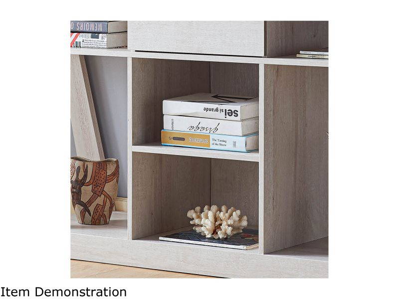 Furniture of America White Oak Frankl Modern Wood 60-Inch TV Stand