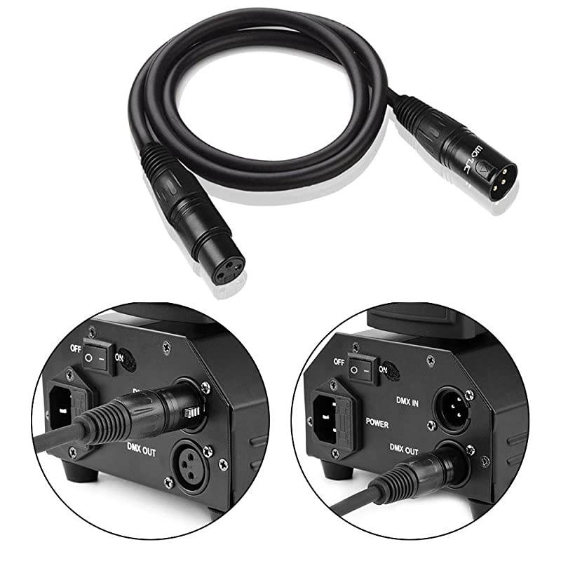 32 ft Flexible DMX Cable  GoldPlated 3 Pin Male to Female XLR Cable DMX Wire Best for DJ Stage Light Moving Head Par Lights 6 Pack