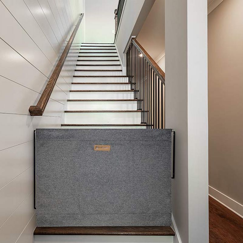The Stair Barrier Regular Wall to Wall Single Panel Swing Gate with Fabric Slipcover Baby and Pet Safety Gate, 27 to 42.5 Inch, Gray