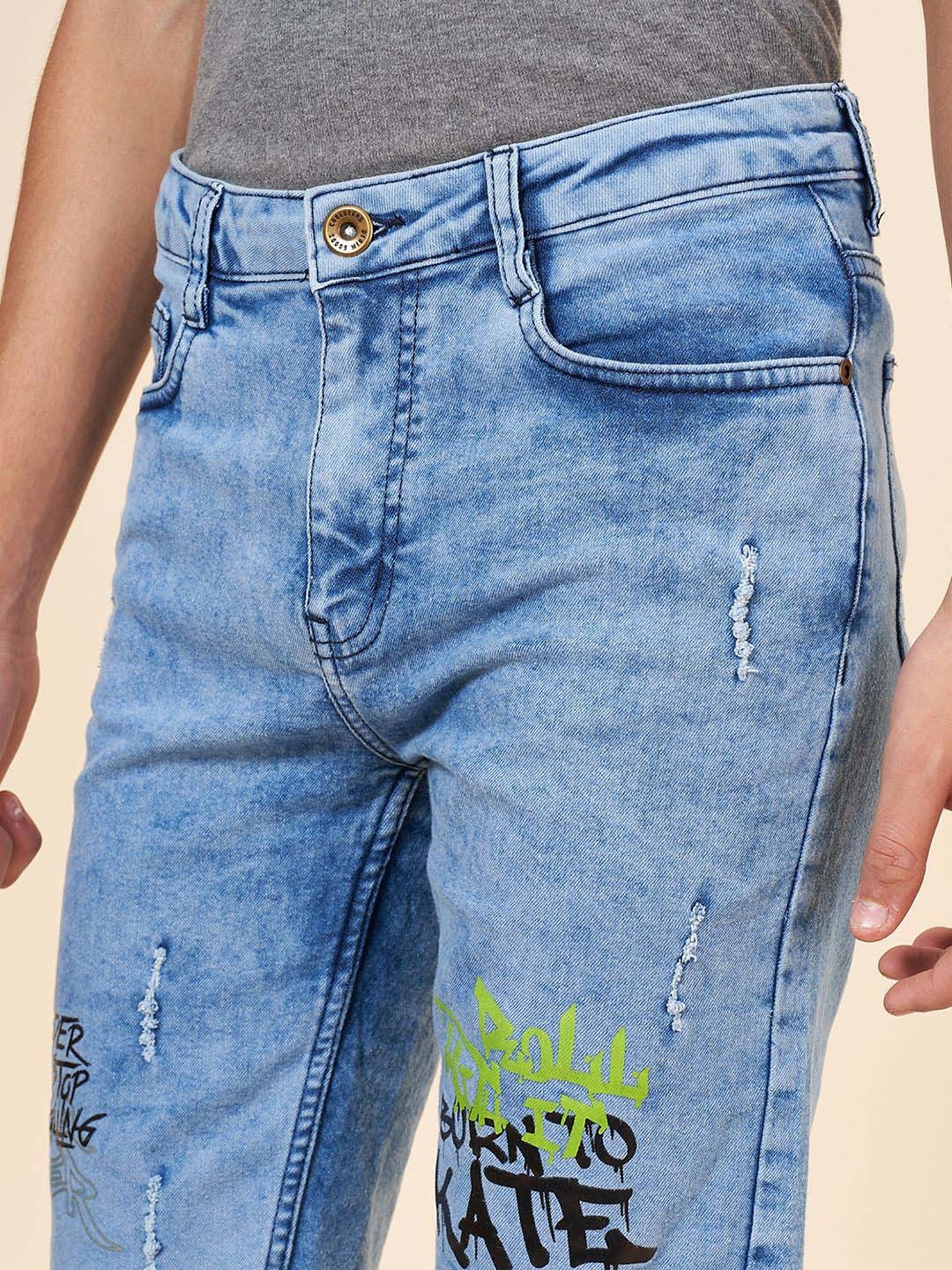 Coolsters by Pantaloons Kids Medium Blue Printed Full Sleeves Shorts