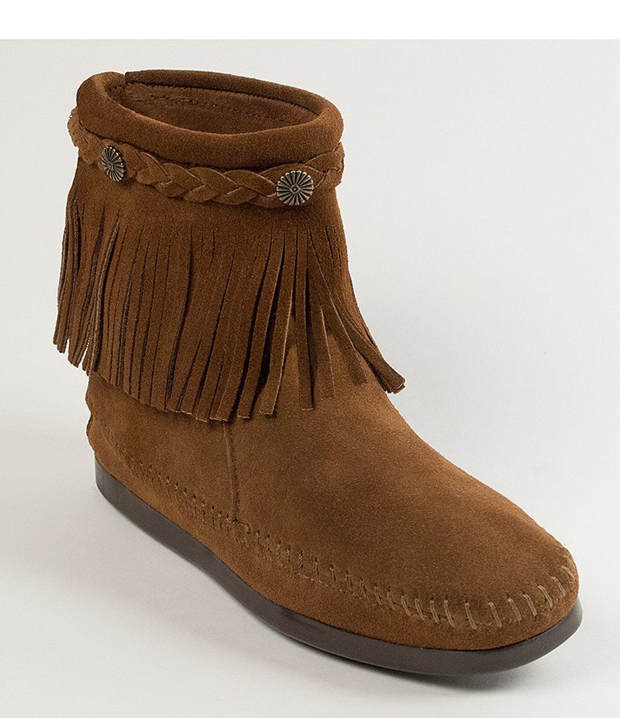 Minnetonka Concho Suede Fringe Boots