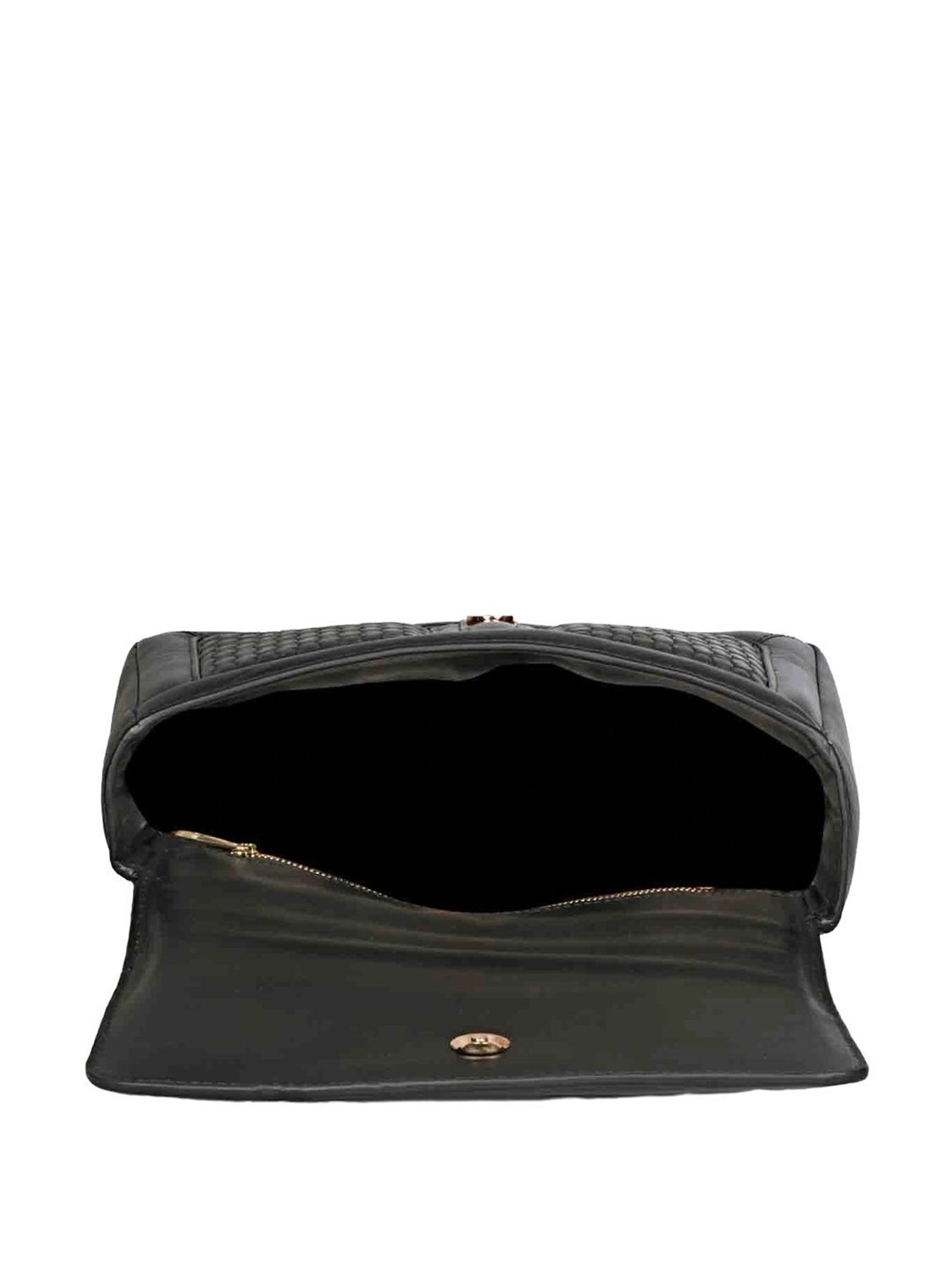 Saint G Black Textured Medium Sling Handbag
