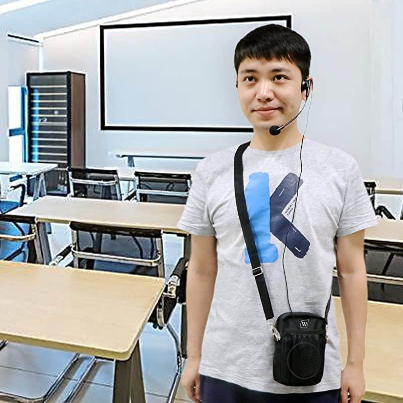 Voice Amplifiers Speaker Carry Case Cover Bag with Mesh Pocket Zip And Snap Hook Fit USB Cable Wall Charger Phone WB010