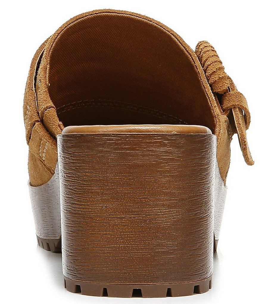 Zodiac Raine Suede Buckle Detail Block Heel Clogs