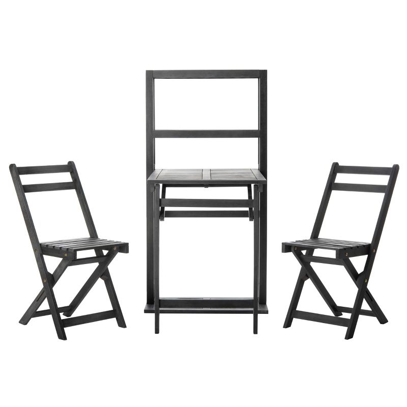 3pc Steel Bistro Set Gray - Nuu Garden