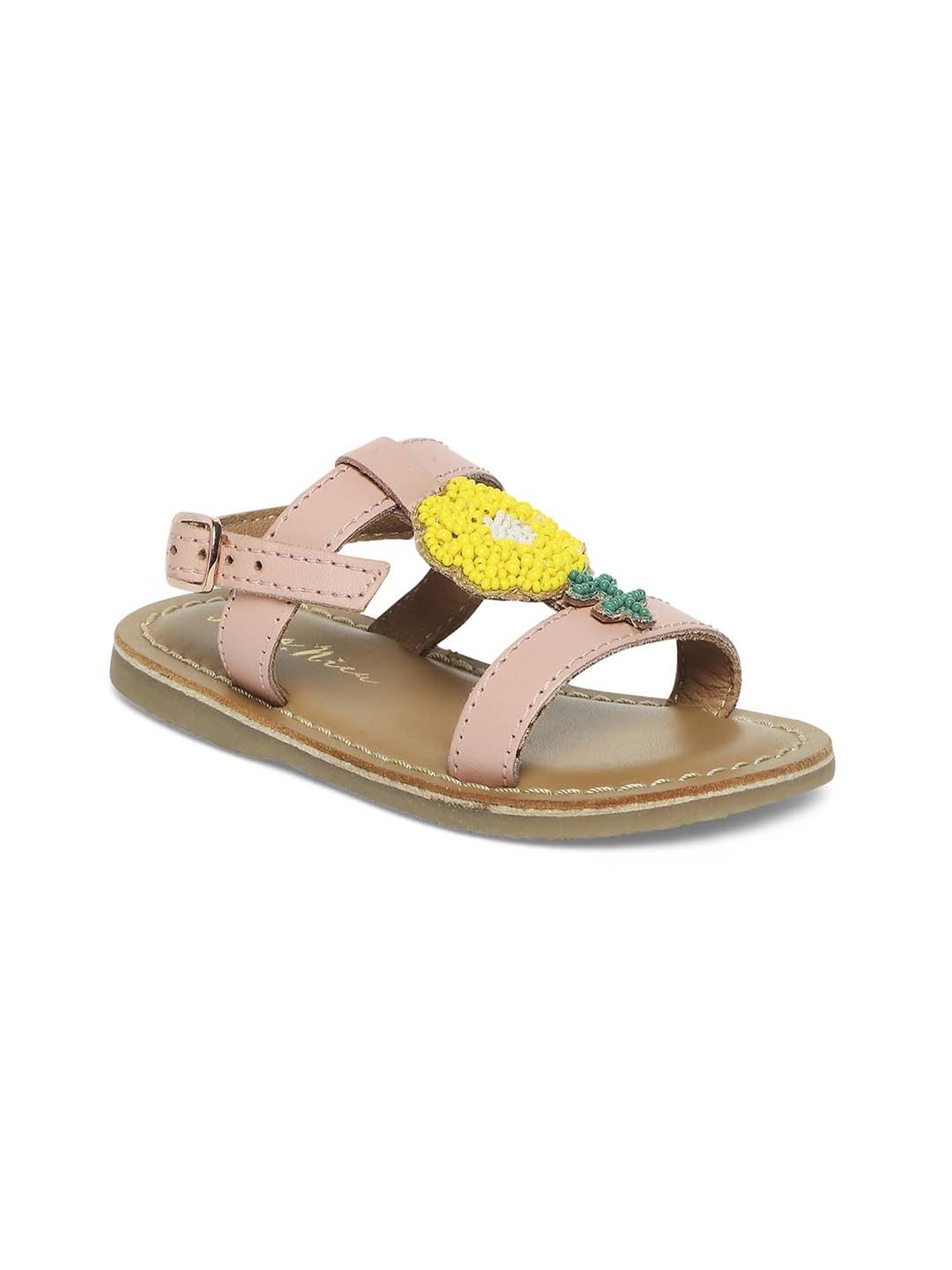 Aria Nica Kids Flower Pink & Brown Casual Sandals
