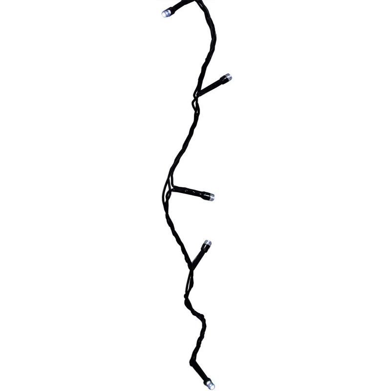 Kaemingk 240ct Battery Operated LED 8-Function Christmas Lights White - 58.5' Black Wire