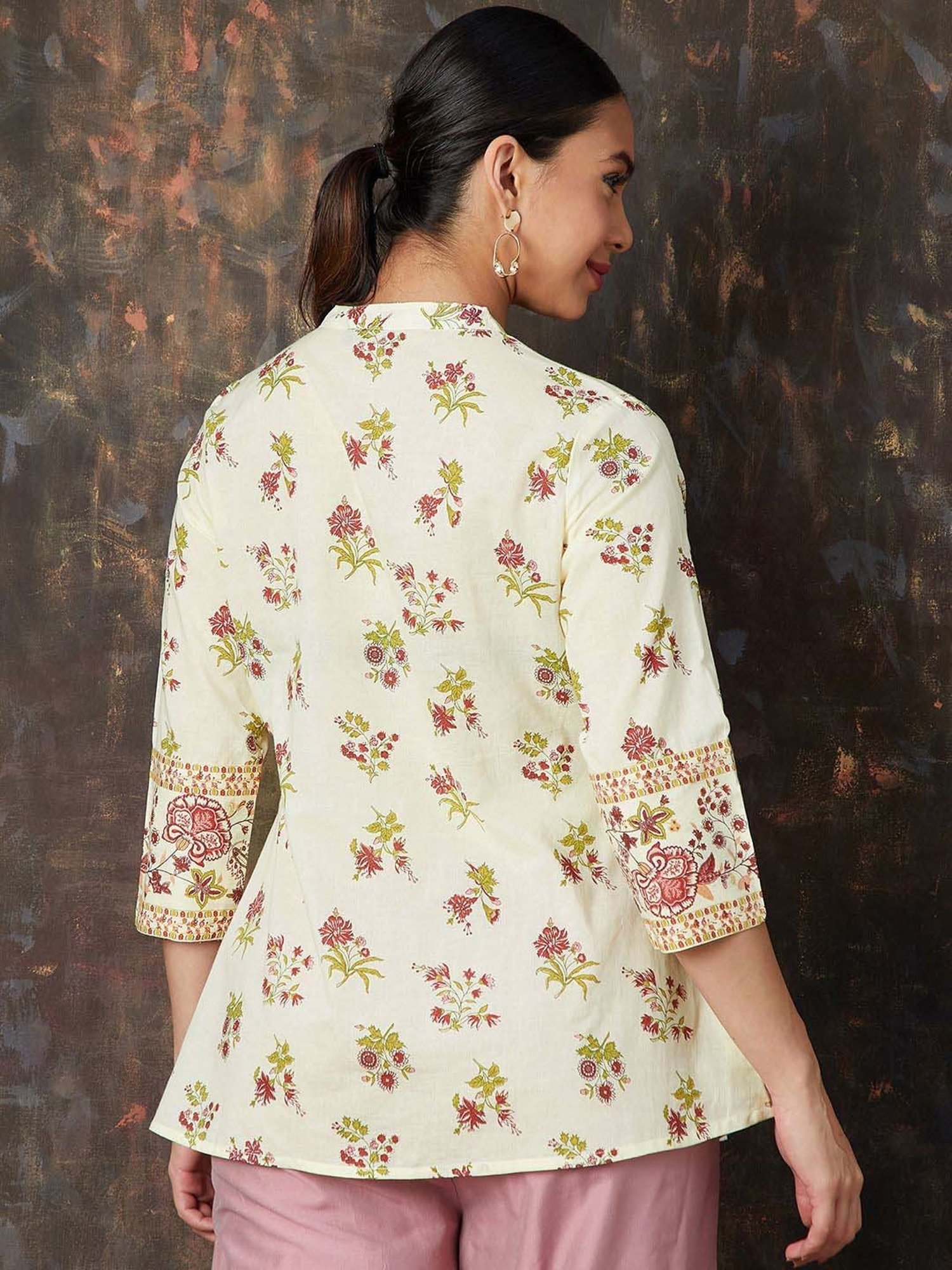 Melange by Lifestyle Off-White Cotton Printed Tunic