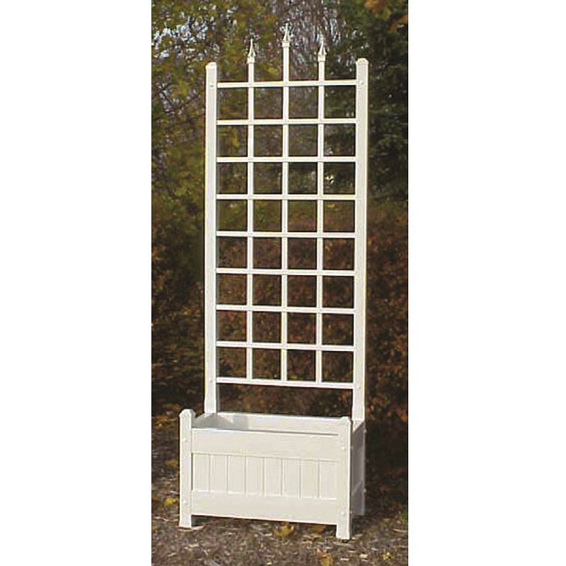 80" Camelot Planter Vinyl Trellis - White - Dura-Trel