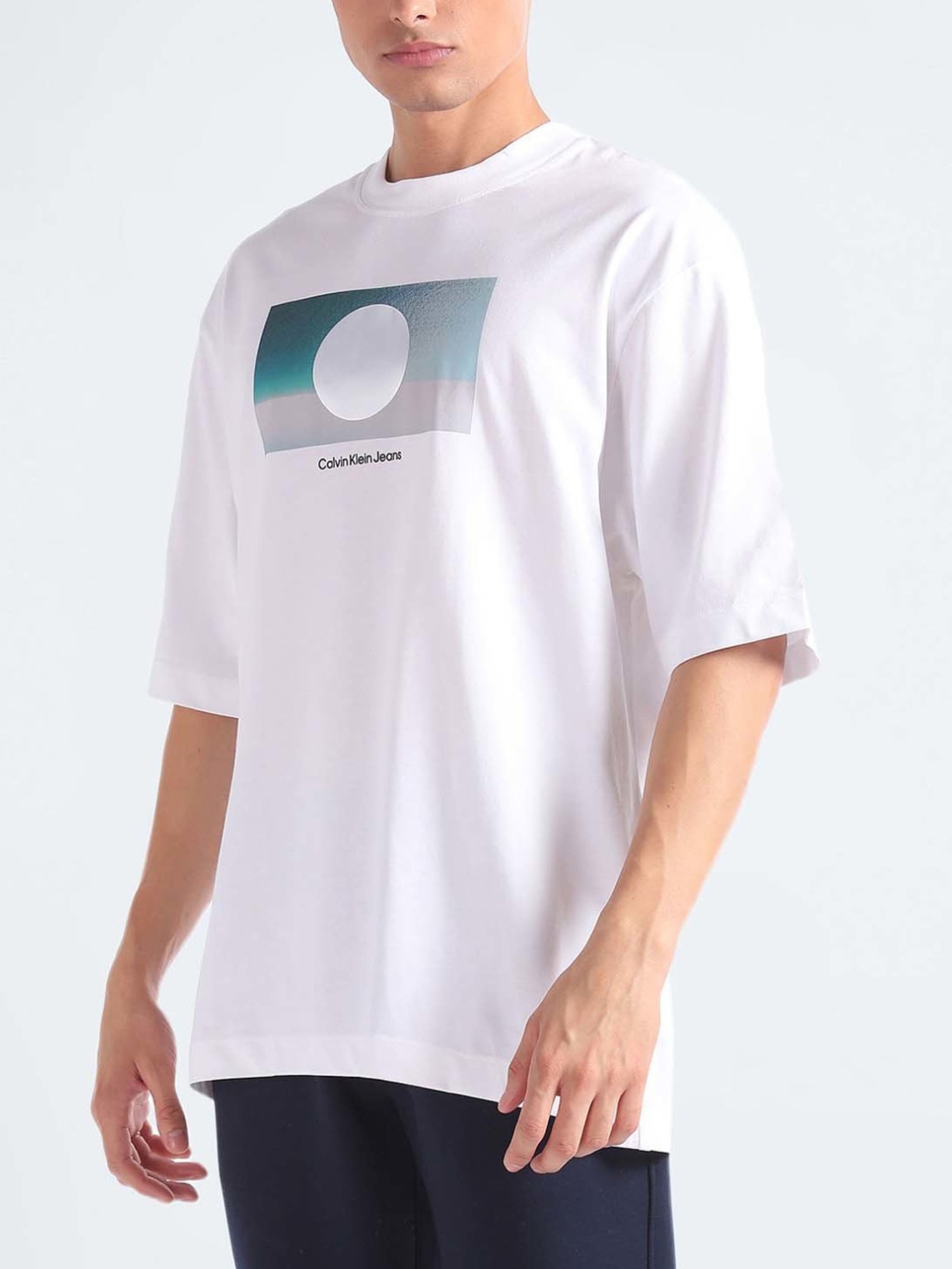 Calvin Klein Jeans Bright White Graphic Boxy Fit T-Shirt
