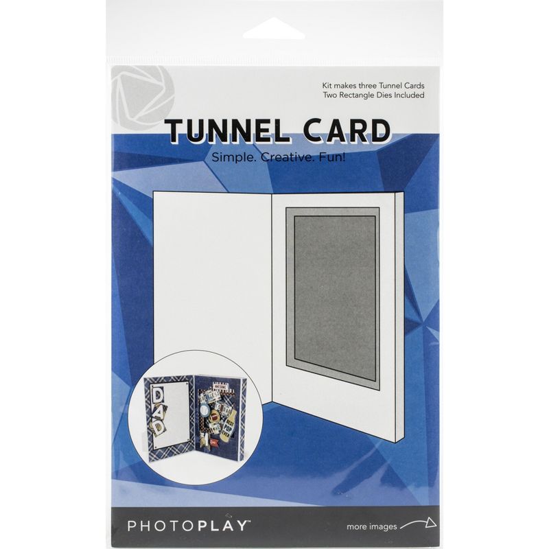 Photoplay Tunnel Card W/2 Rectangle Dies-Makes 3