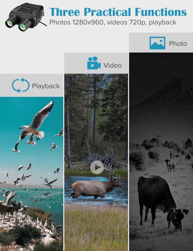 Night Vision Binoculars 300 Yards Digital IR Night Vision Binoculars with 2.3 inch Screen Photos Videos camera Playback