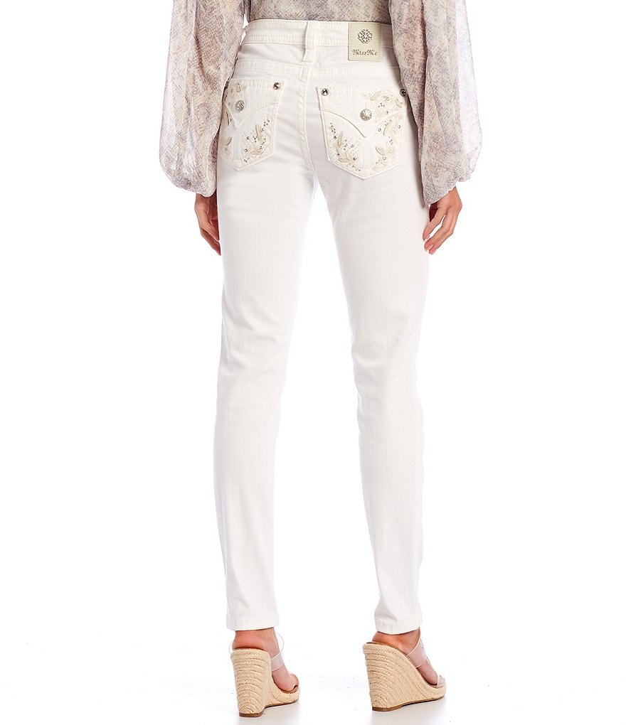 Miss Me Floral Embellished Pocket Skinny Jeans