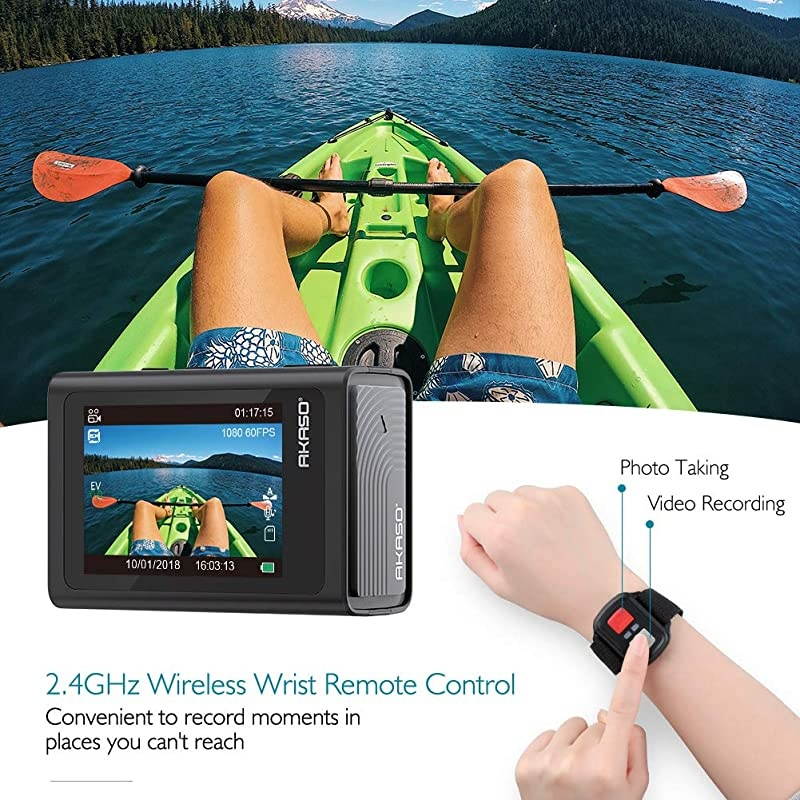 Brave 6 4K 20MP WiFi Action Camera Voice Control EIS Web Camera 100 feet Underwater Waterproof Camera Remote Control 6X Zoom Underwater Camcorder with 2 Batteries and Helmet Accessories Kit