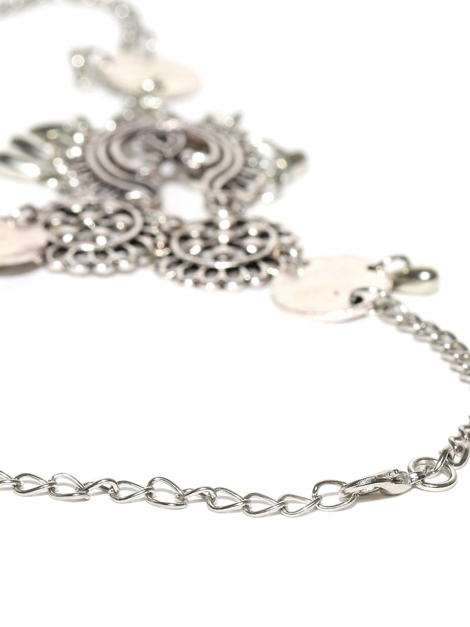Oomph Oxidized Silver Bohemian Fashion Anklet