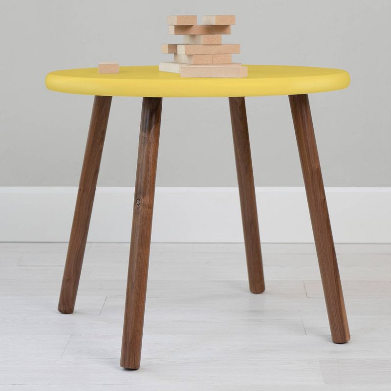 23.5" Peewee Round Kids' Table Walnut/Yellow - Nico & Yeye