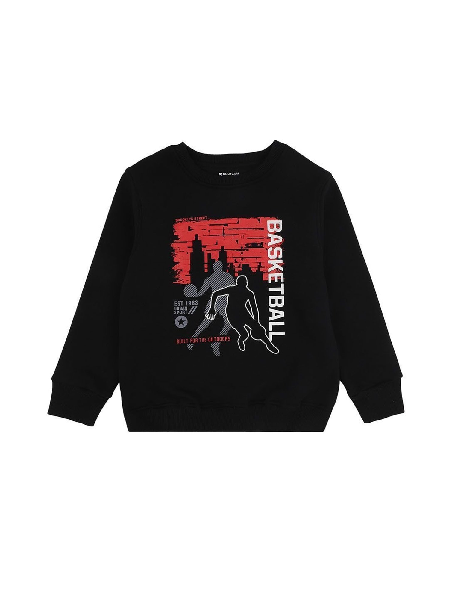 Proteens Kids Black Printed Full Sleeves Sweatshirt