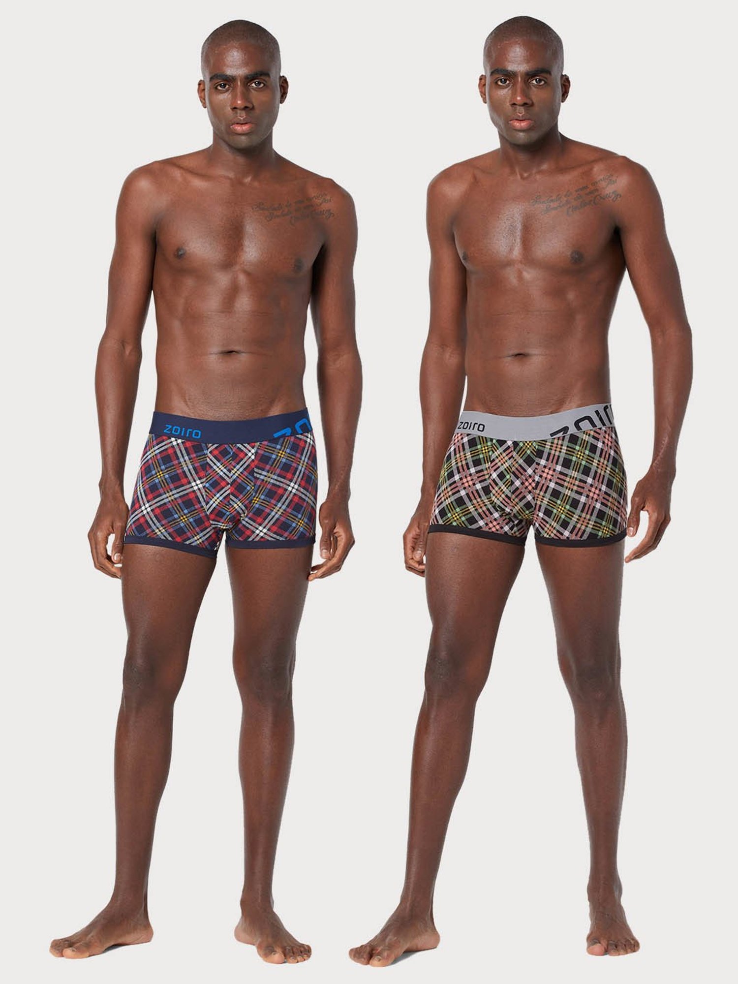 Zoiro Total Eclipse & Black Regular Fit Printed Trunks - Pack Of 2