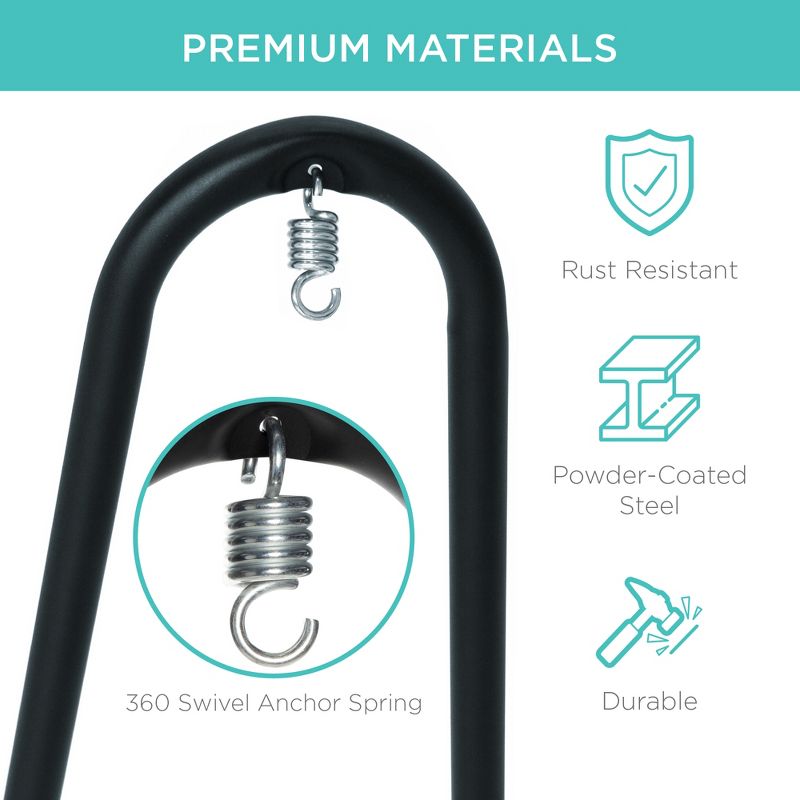 Best Choice Products Adjustable Curved Stand for Hammock Chairs and Swings - Black