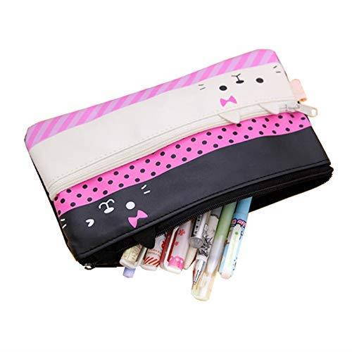 Funny live Contracted Cat Pencil Case, Pen Bag, Creative Learning Products, Large, White