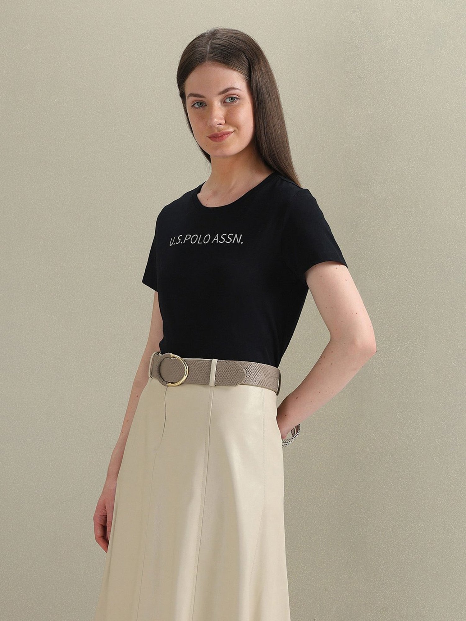 U.S. Polo Assn. Black Graphic Print T-Shirt