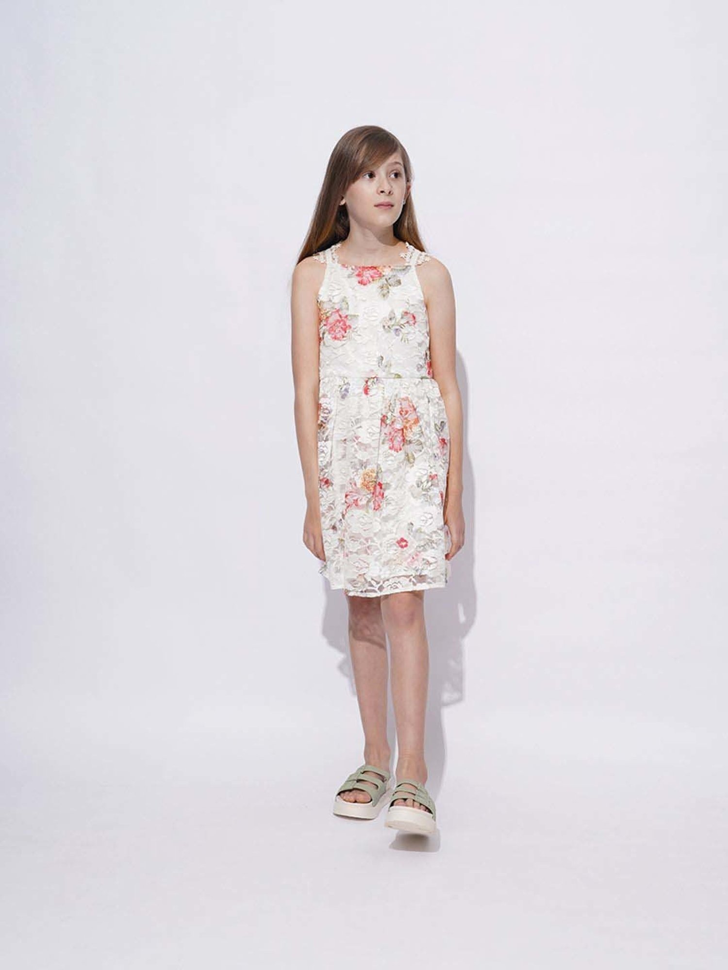 Vero Moda Girls White Floral Dress