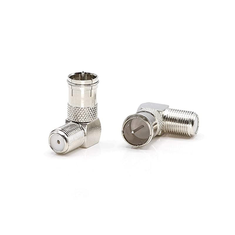 Push On and Right Angle Coax Connector Push On F Connector Male to Screw On Female Adapter Pack of 10