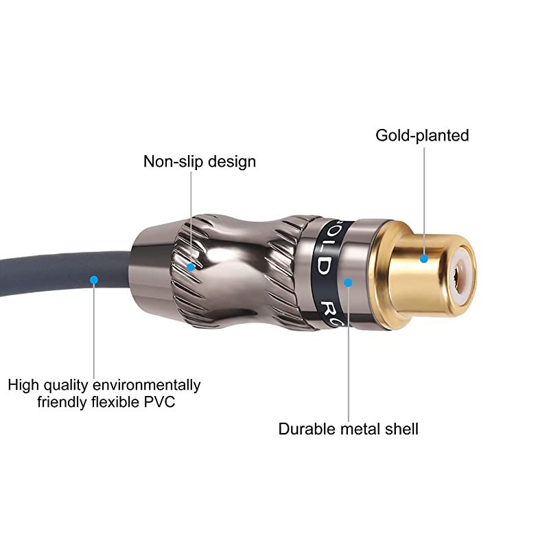 XLR to RCA Female Adapter,  RCA to XLR Male Short Cable Converter, Gender Changer Audio Connector Coupler for Mixer Recorder amplifiers etc.