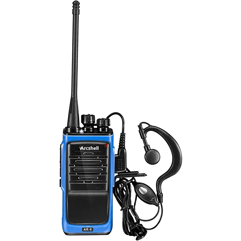 Rechargeable Long Range TwoWay Radios with Earpiece 2 Pack UHF 400470Mhz Walkie Talkies Liion Battery and Charger Included