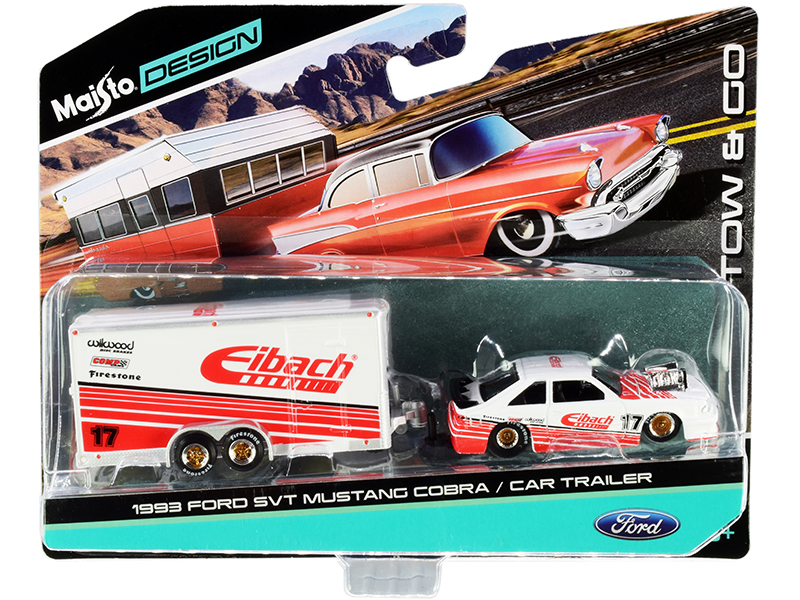 1950 Ford COE Flatbed Truck #61 and 1966 Ford GT40 MK II #61 Green Metallic with Yellow Stripes "Muscle Transports" Series 1/64 Diecast Model Cars by Muscle Machines