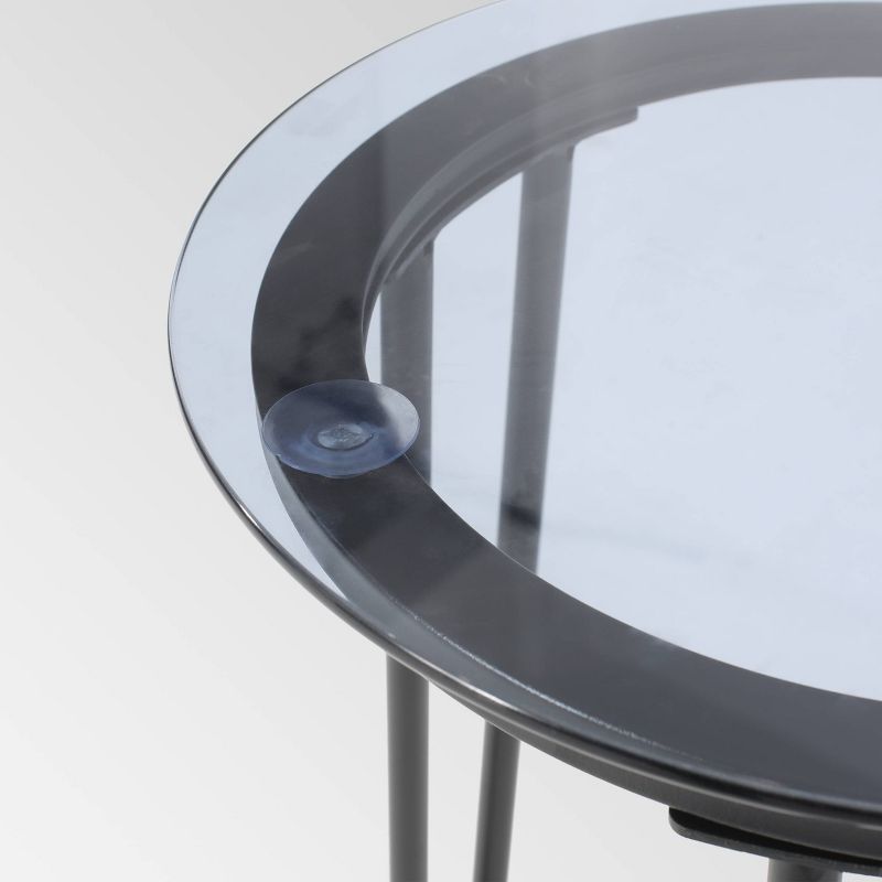 La Jolla 3pc Rope Weave Modern Chat Set - Dark Gray/Gray - Christopher Knight Home