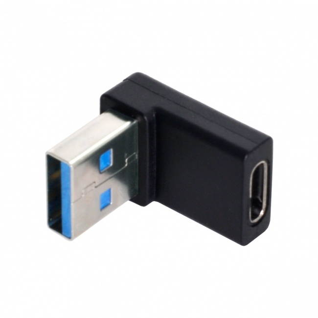 Chenyang USB-C Type C Female 90 Degree Down Angled to USB 3.0 A Male Data Adapter for Laptop Desktop