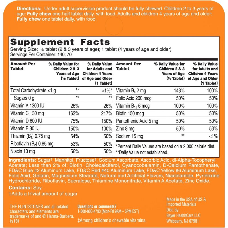 Flintstones Multivitamins Plus Immunity Support Dietary Supplement Chewable Tablets - Mixed Fruit - 70ct