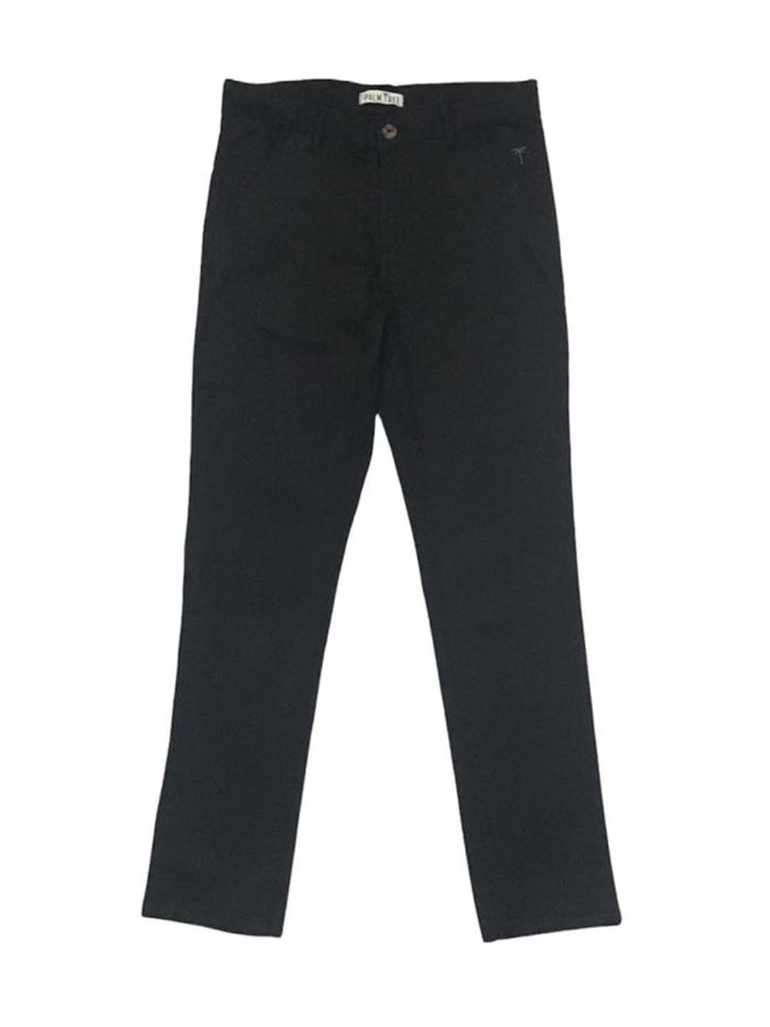 Palm Tree Boys Black Cotton Regular Fit Trousers