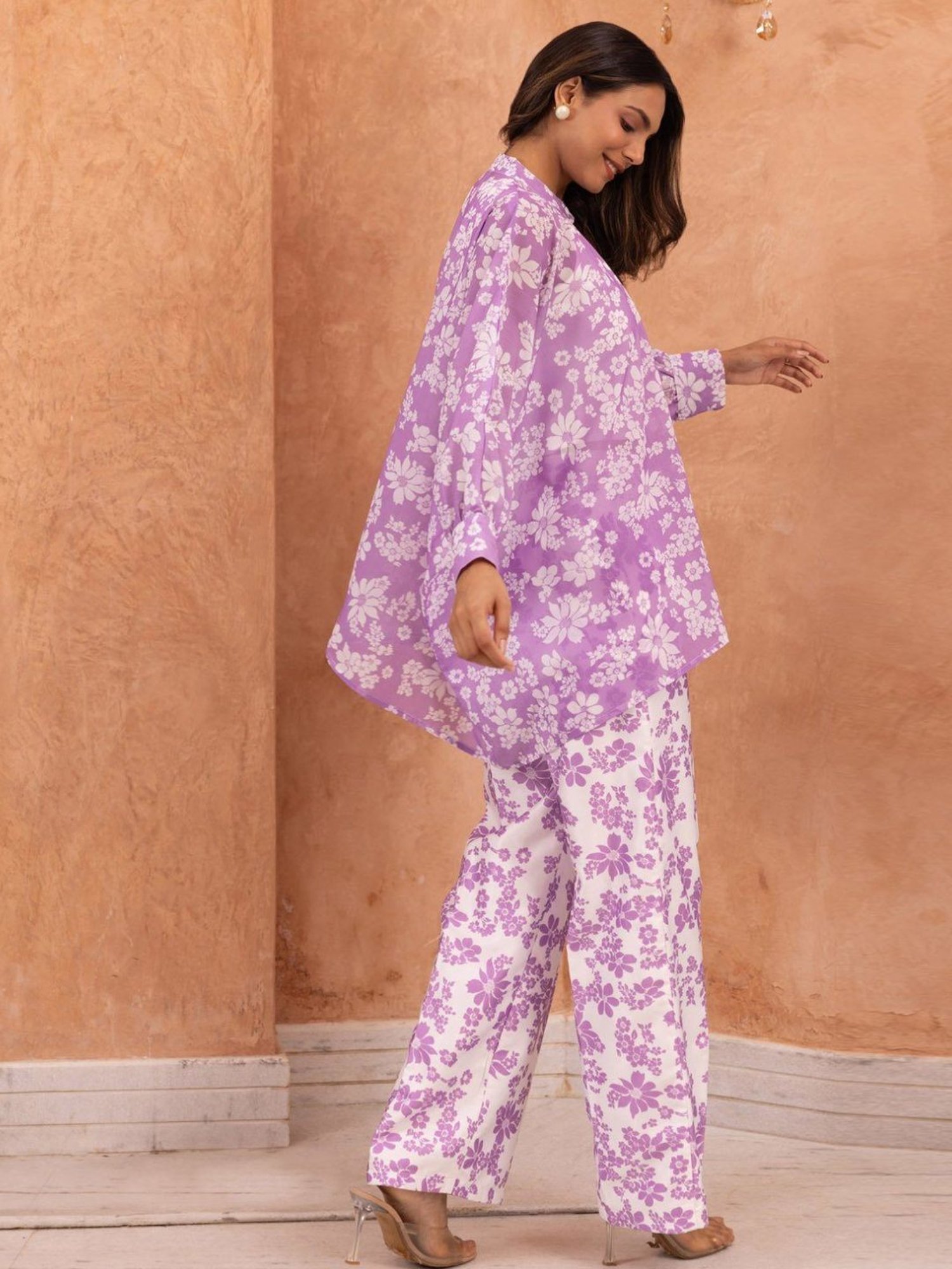 BInfinite Purple Orchid Floral Coords-Set