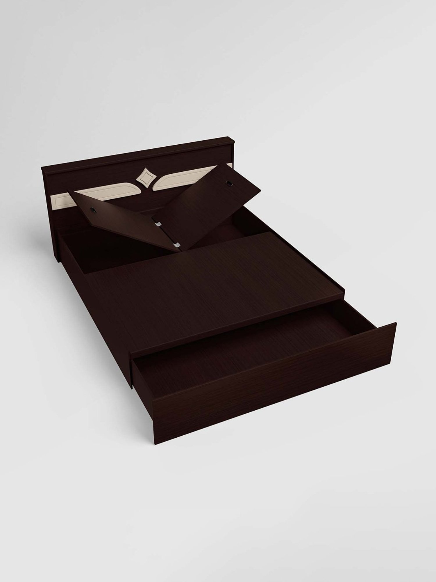 Nilkamal Riva Black Engineered Wood King Size Bed with Storage