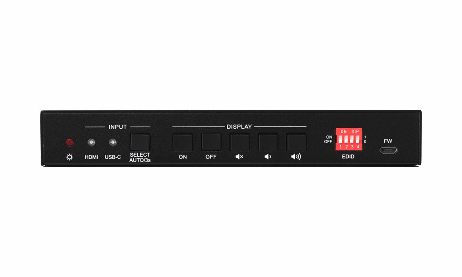 BZBGEAR 4K/UHD 2x1 18Gbps 4x4x4 Presentation/2-Port KVM Switcher with HDMI and USB-C Inputs