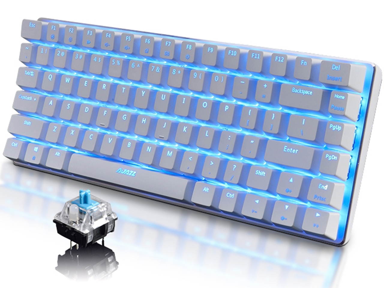 RGB Mechanical Keyboard, 82 Keys Layout, Black Switches, LED Backlit, Aluminum Portable Wired Gaming Keyboard, Pluggable Cable, for Games Work and Daily Use, Black