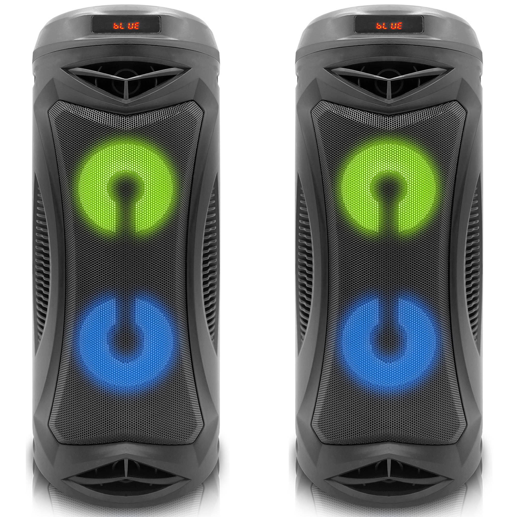 (Qty 2) Technical Pro Portable  Rechargeable Professional Bluetooth Speaker with USB, SD Input, 6H Playtime, Color Changing LED, 2 x 4 Woofer & Dust Proof Enclosure